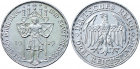 Germany - Weimar Republic 3 Reichsmark 1929 E Commemorative Issue
KM# 65; J. 338; Silver 14.88 g.; 1000th Anniversary of Meissen; Mint: Muldenhutten;...