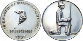 Germany - Weimar Republic Silver Medal "18th German Federal Shooting Festival" 1927
Steulmann 3; Silver 27.92 g., 40 mm; by Hans Lindl for C. Poellat...