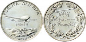 Germany - Weimar Republic Silver Medal "1st Transatlantic East-West Flight" 1928
Kaiser 940; Silver 24.91 g., 36 mm; by Tobias Schwab; Obv: EUROPA - ...