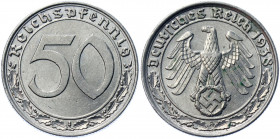 Germany - Third Reich 50 Reichspfennig 1938 A
KM# 95; AKS# 42; J. 365; Nickel 3.50 g.; Mint: Berlin; UNC Luster
