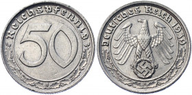 Germany - Third Reich 50 Reichspfennig 1939 A
KM# 95; Nickel; AUNC