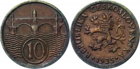 Czechoslovakia 10 Haleru 1935
KM# 3; Bronze 1.97 g.; Low Mintage; AUNC