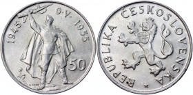 Czechoslovakia 50 Korun 1955
KM# 44; Silver 19.91 g.; 10th Anniversary - Liberation from Germany; UNC