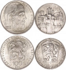 Czechoslovakia 10 & 100 Korun 1964 - 1974
KM# 56, 82; Silver; Various Motives; UNC