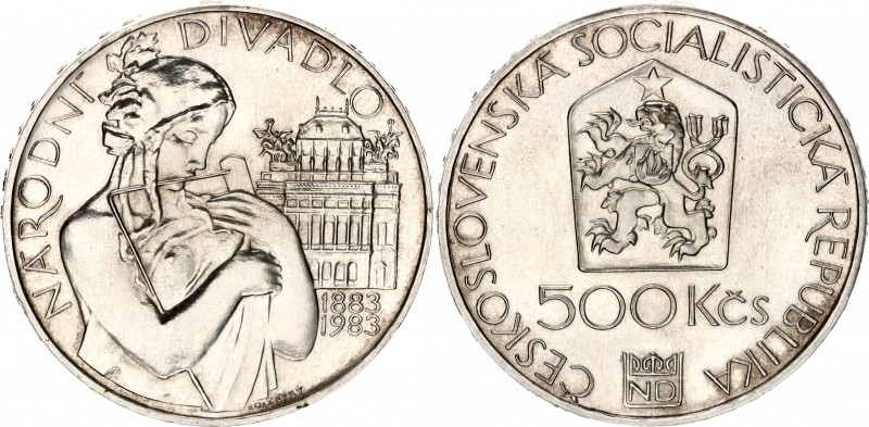 Czechoslovakia 500 Korun 1983
KM# 112; Silver; 100 Years - National Theatre in ...