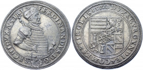 Austria Tirol 1 Guldentaler 1572 Plugged
MT# 204; Silver 24.57 g.; Ferdinand II Archduke; Mint: Mülhau; XF-AUNC Plugged