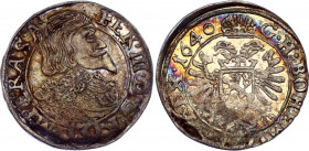 Bohemia 3 Kreuzer 1640 Misstrike
KM# 412; Prague; Silver; Ferdinand III; XF with nice toning