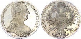Austria 1 Taler 1780 SF Proof Restrike
KM# T1; Silver, Proof; Restrike; Maria Theresia