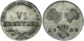 Austria 6 Kreuzer 1804
KM# 29; Silver 2.32g; XF