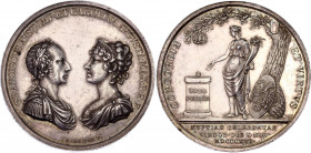 Austria Silver Medal for Royal Marriage 1816
Mont. 2458; AR-Medal 1816 by I. Harnisch. On his fourth marriage to Karoline Auguste von Bayern (1791-18...