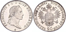 Austria 20 Kreuzer 1831 A
KM# 2147; Silver; Franz I. Wien Mint. UNC, mint luster. Rare condition.