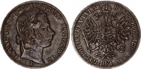 Austria 1 Florin 1858 E
KM# 2219; Silver; Franz Joseph I; XF with nice toning