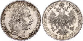 Austria 1 Florin 1866 B
KM# 2220; Silver, Franz Joseph I, Kremnitz Mint; Rare date.