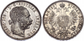 Austria 1 Florin 1887
KM# 2222; Silver; Franz Joseph I; AUNC