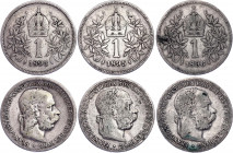 Austria 3 x 1 Corona 1893 - 1896
KM# 2804; Silver; Franz Joseph I