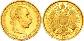 Austria 20 Corona 1893
KM# 2806; Gold (.900) 6.78 g., 21 mm.; Franz Joseph I; UNC-