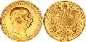 Austria 20 Corona 1915 Restrike
KM# 2818; Gold (.900) 6.77 g., 21 mm.; Franz Joseph I; UNC with full mint luster