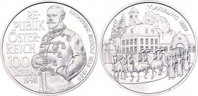 Austria 100 Schilling 1998
KM# 3051; Silver, Proof; Habsburg tragedies: Crown prince Rudolf