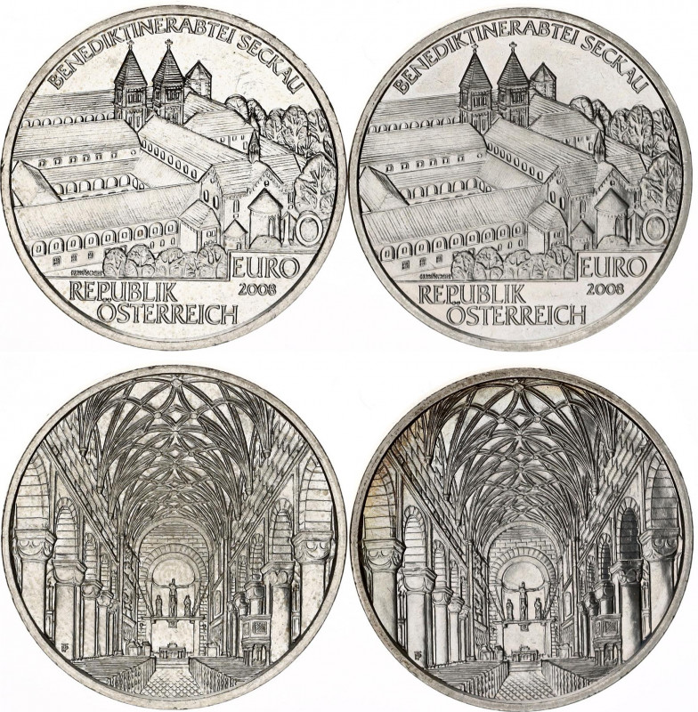 Austria 2 x 10 Euro 2008
KM# 3162; Silver; Austria & Its People Series - Seckau...