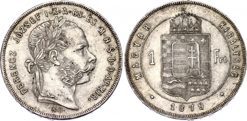 Hungary 1 Forint 1879 KB
KM# 453; Silver; Franz Joseph I; AUNC/UNC