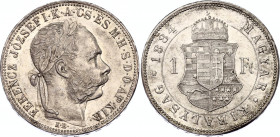Hungary 1 Forint 1884 KB
KM# 469; Silver; Franz Joseph I; UNC, mint luster.