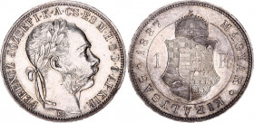 Hungary 1 Forint 1887 KB
KM# 469; Silver; Franz Joseph I; UNC. Mint luster. Very beautiful coin!