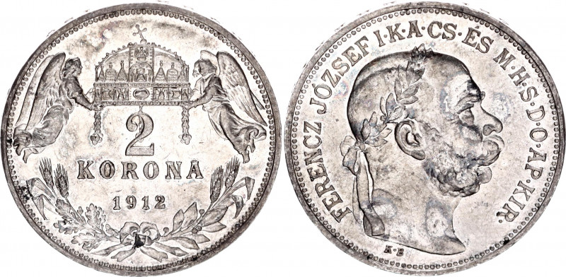 Hungary 2 Korona 1912 KB
KM# 493; Silver; Franz Joseph I; UNC. Mint luster.