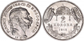 Hungary 2 Korona 1912 KB
KM# 493; Silver; Franz Joseph I; XF
