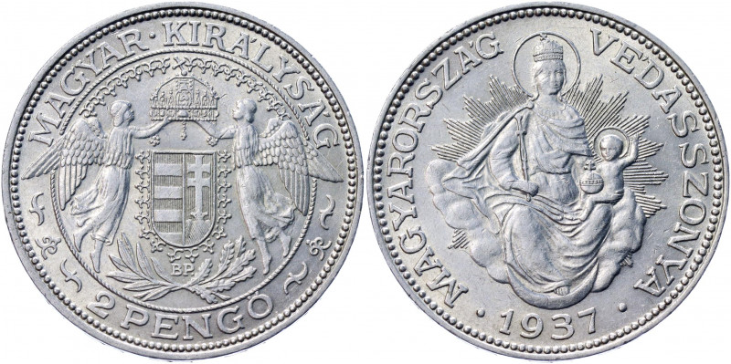 Hungary 2 Pengo 1937 BP
KM# 511; Silver 9.85 g.; UNC