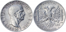 Albania 10 Leke 1939
KM# 34; Silver 9.98 g.; Italian occupation; XF