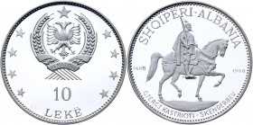 Albania 10 Leke 1968
KM# 50.1; Silver 33.46 g.; 500th Anniversary of Skanderbeg's Death; Proof