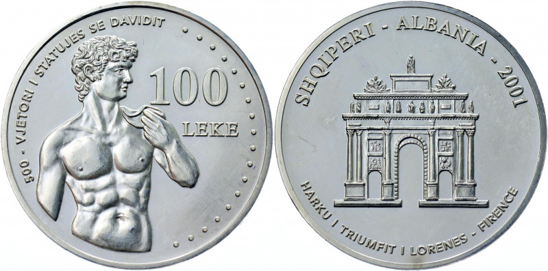 Albania 100 Leke 2001
KM# 82; Silver 15.70 g.; Minted at the Monnaie de Paris; ...