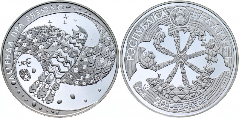 Belarus 20 Roubles 2008
KM# 188; Silver 33.62g; Belarusian Folk Legends - The L...