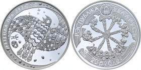 Belarus 20 Roubles 2008
KM# 188; Silver 33.62g; Belarusian Folk Legends - The Legend of the Cuckoo; Mintage 5000 pcs.; Proof