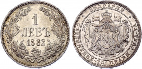 Bulgaria 1 Lev 1882
KM# 4; Silver; Aleksandr I; XF/AUNC