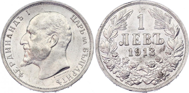 Bulgaria 1 Lev 1913
KM# 31; Silver; Ferdinand I; UNC