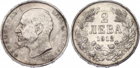 Bulgaria 2 Leva 1912
KM# 32; Silver; Ferdinand I; AUNC