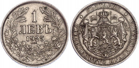 Bulgaria 1 Lev 1925
KM# 37; Thunderbolt mintmark; minted in Poissy, France; Boris III; UNC