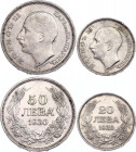 Bulgaria 20 & 50 Leva 1930
KM# 41, 42; Silver; Boris III