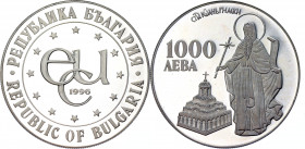Bulgaria 1000 Leva 1996
KM# 222; Silver 23.33g; St. Ivan of Rila; Proof