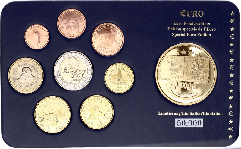 Cyprus & Slovenia Lot of 2 Special Euro Sets 2007 - 2008
1 - 2 -5 - 10 - 20 - 5...