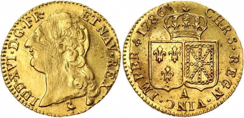 France 1 Louis d'Or 1786 A
KM# 591.1; Gold (.917) 7.62 g.; Louis XVI; Mint: Par...