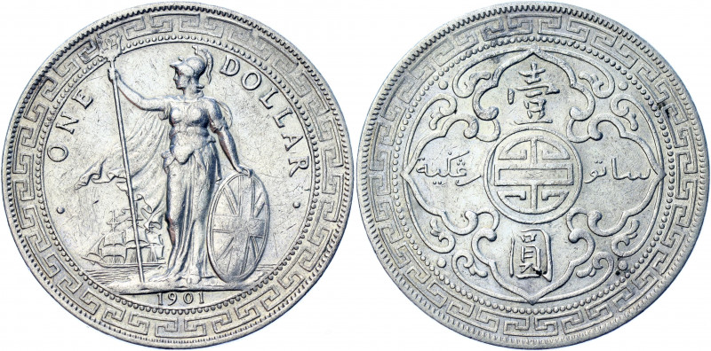 Great Britain Trade Dollar 1901 B
KM# T5; Silver 26.65 g.; XF