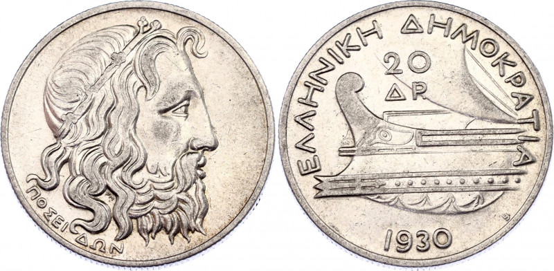 Greece 20 Drachmai 1930
KM# 73; Silver; XF+