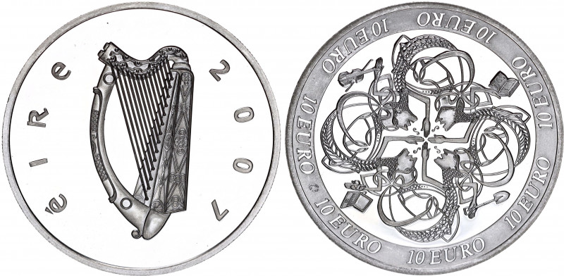 Ireland 10 Euro 2007
KM# 58; Silver, Proof; Ireland's Influence on European Cel...