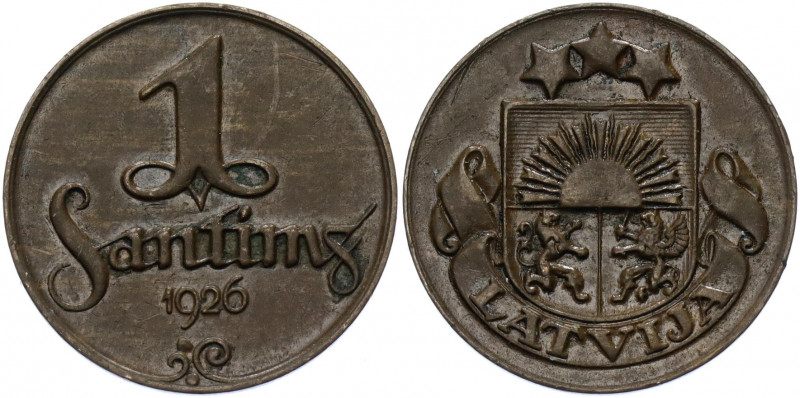 Latvia 1 Santims 1926
KM# 1; Bronze 1.81; 1st Republic; UNC