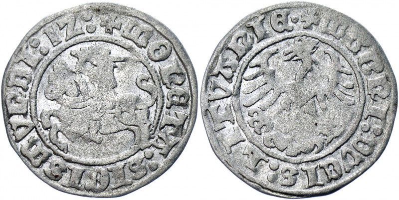 Lithuania 1/2 Groschen / Półgrosz 1512 Sigismund I the Old
Kopicki# 3137; Silve...