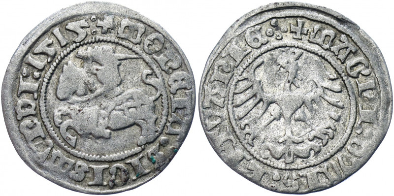 Lithuania 1/2 Groschen / Półgrosz 1515 R Sigismund I the Old
Kopicki# 3141a R; ...