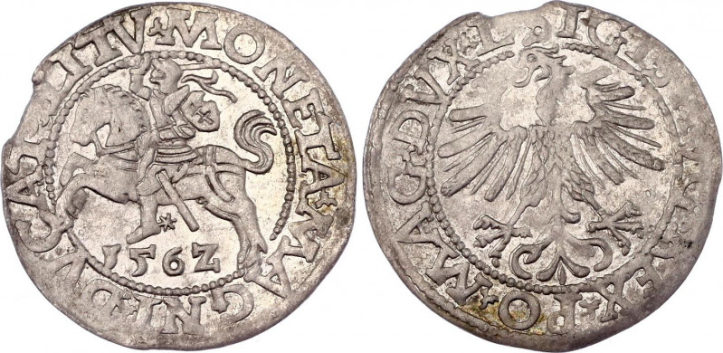 Lithuania 1/2 Groschen / Półgrosz 1562
Gum# 598; Silver; Zygmunt II; XF