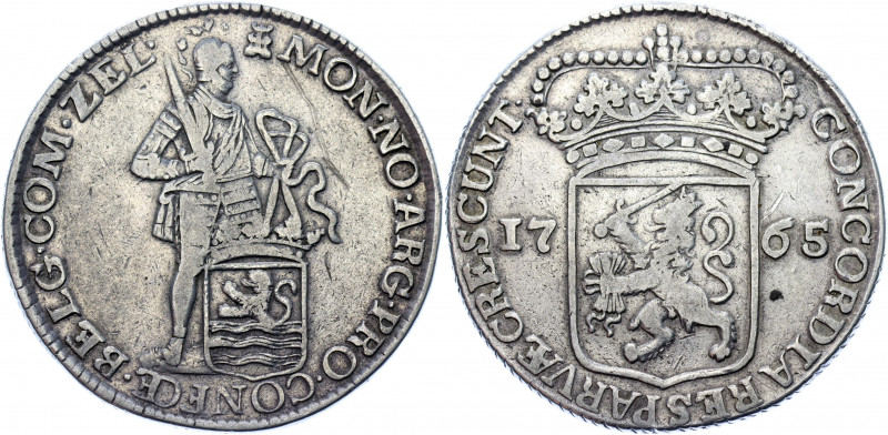 Netherlands Zeeland Silver Ducat 1765
KM# 54.2; Dav. 4914; Delm# 976; Silver 27...